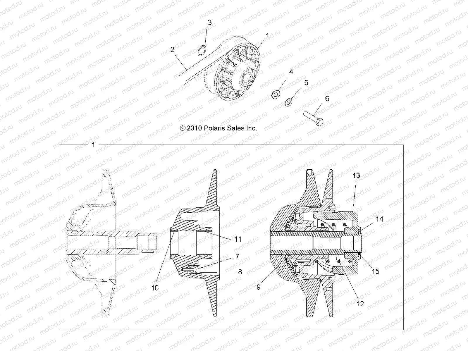 DRIVE TRAIN | DRIVE TRAIN, SECONDARY CLUTCH - A14MH46AA/AH/MS46AA (49ATVCLUTCHDRIVEN11SP400)
