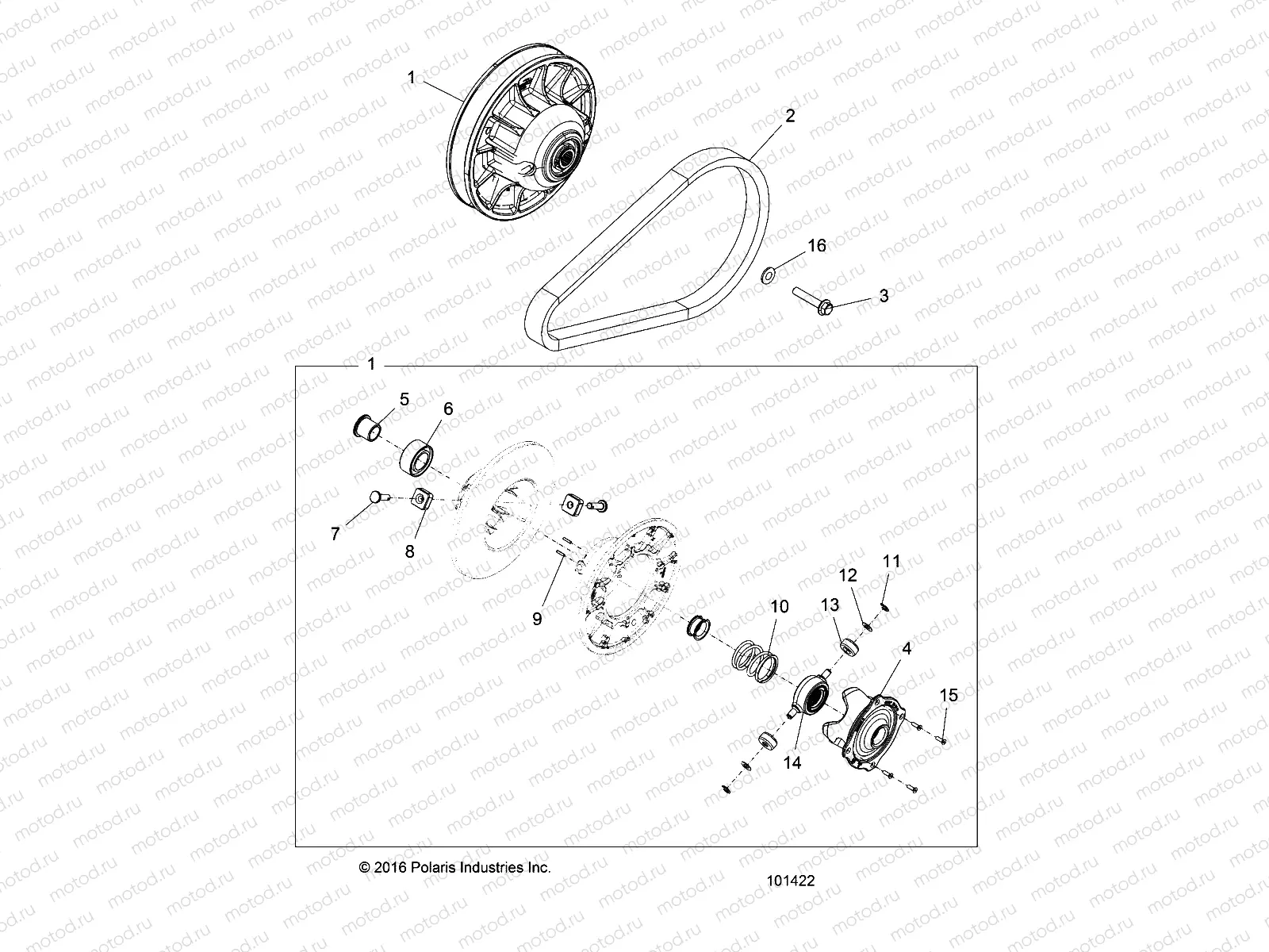 DRIVE TRAIN | DRIVE TRAIN, SECONDARY CLUTCH - A18DAA57F5 (101422)