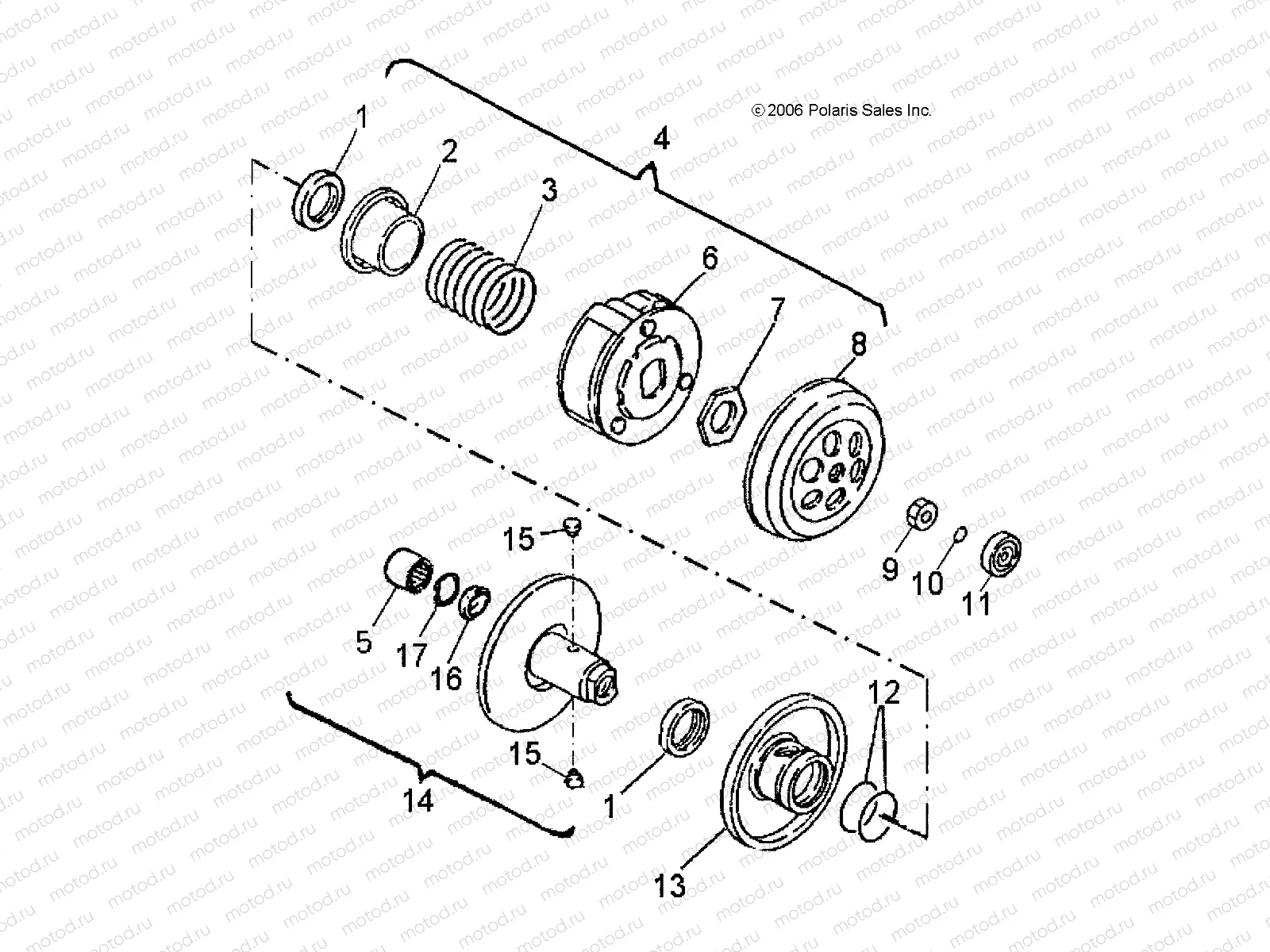 DRIVE TRAIN | DRIVE TRAIN, SECONDARY CLUTCH - A18YAK05B4/B6/N4/N6/A4/A6 (A00022)