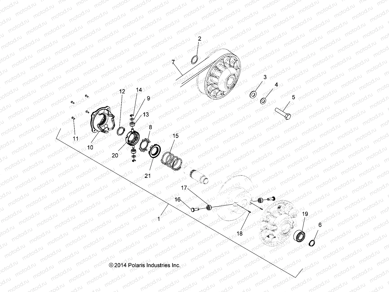 DRIVE TRAIN | DRIVE TRAIN, SECONDARY CLUTCH - A19SWE57B1 (49ATVCLUTCHDRIVEN1323248)