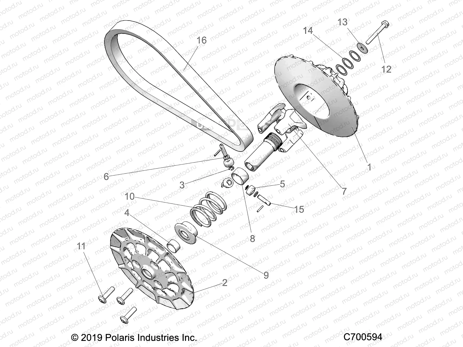 DRIVE TRAIN | DRIVE TRAIN, SECONDARY CLUTCH - A21SHD57A9 (C700594)