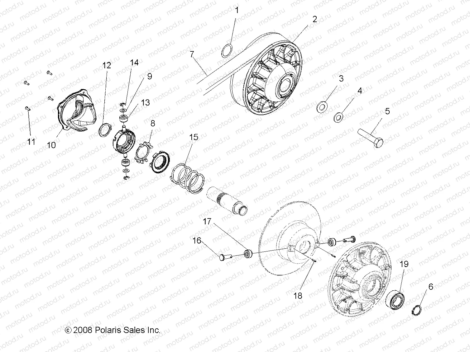 DRIVE TRAIN | DRIVE TRAIN, SECONDARY CLUTCH - R09VH76AX (49RGRCLUTCHDVN09RZRS)