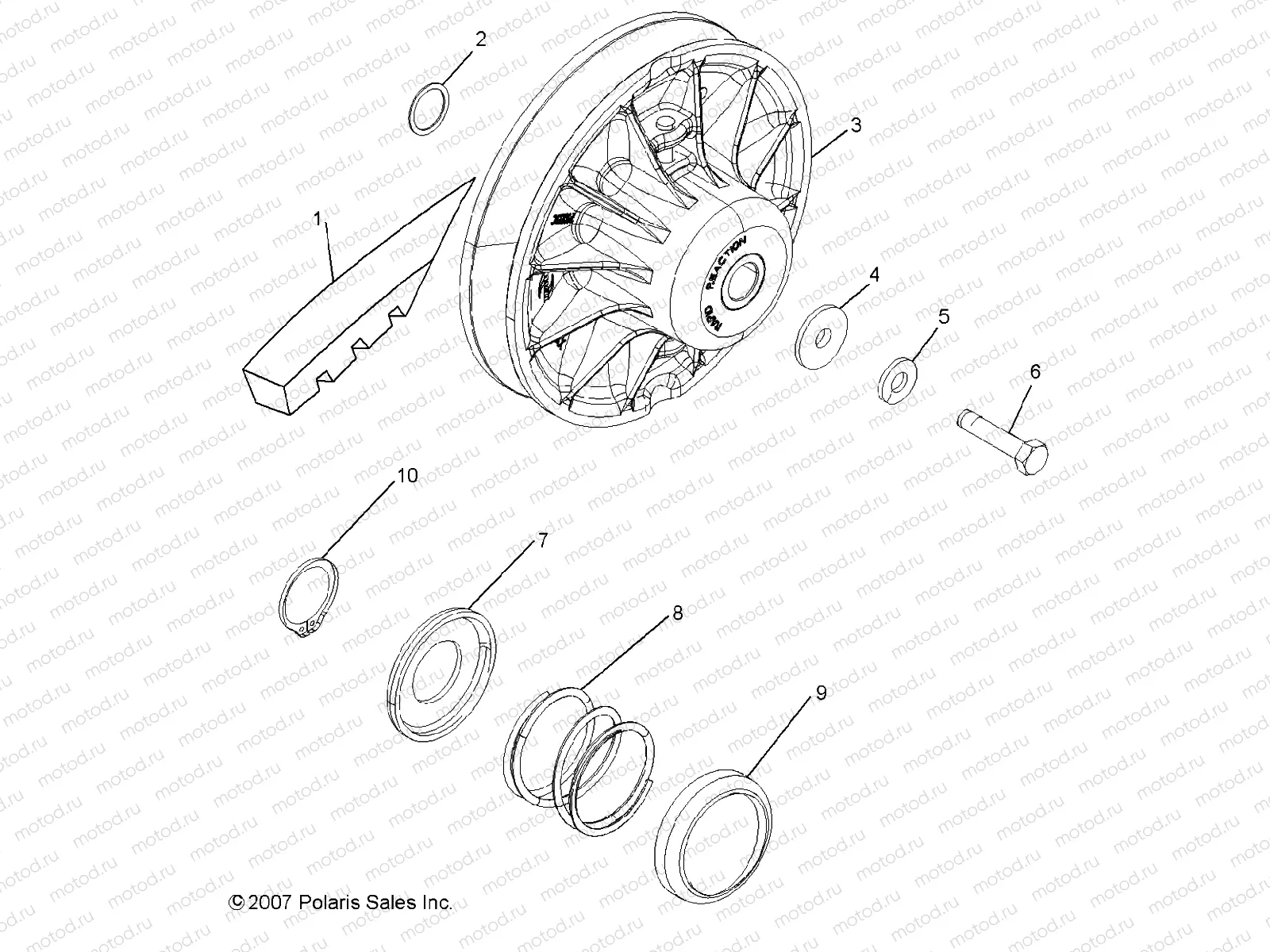 DRIVE TRAIN | DRIVE TRAIN, SECONDARY CLUTCH - R10HR76AG/AR (49RGRCLUTCHDVN086X6)