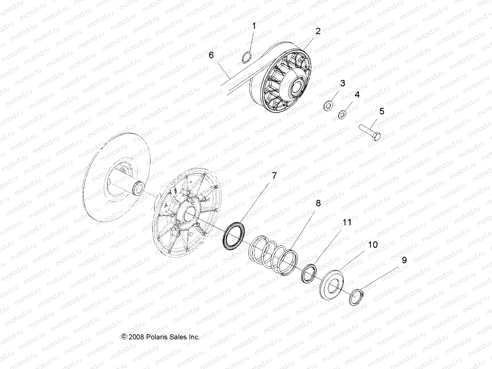 DRIVE TRAIN | DRIVE TRAIN, SECONDARY CLUTCH - R10VH76 ALL OPTIONS/VY76AZ (49RGRCLUTCHDVN09RZR)