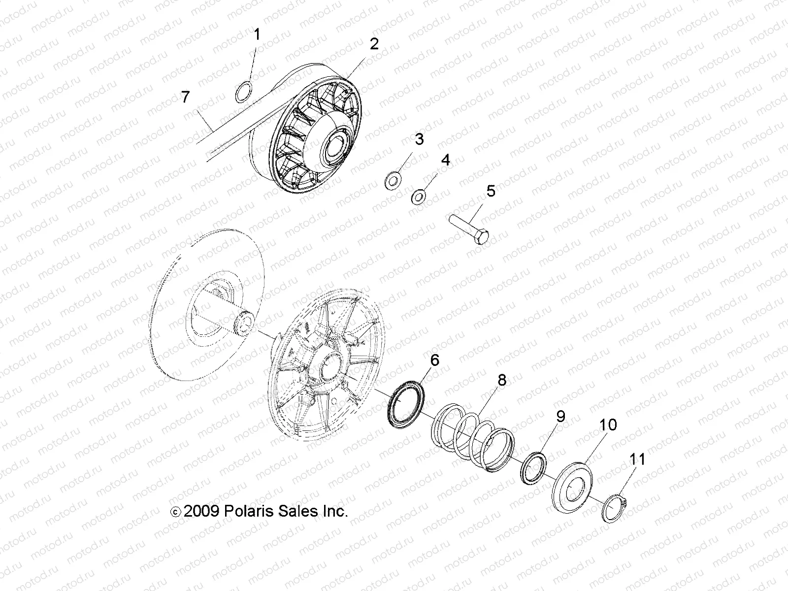 DRIVE TRAIN | DRIVE TRAIN, SECONDARY CLUTCH - R10XH76AA (49ATVCLUTCHDRIVEN10RZRI)