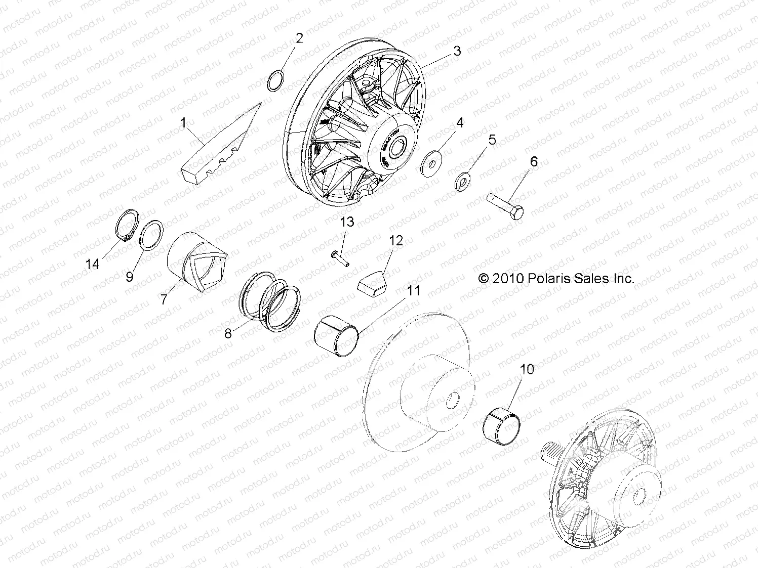 DRIVE TRAIN | DRIVE TRAIN, SECONDARY CLUTCH - R12RH50AG/AH/AM/AR/AZ (49RGRCLUTCHDVN11500EFI)