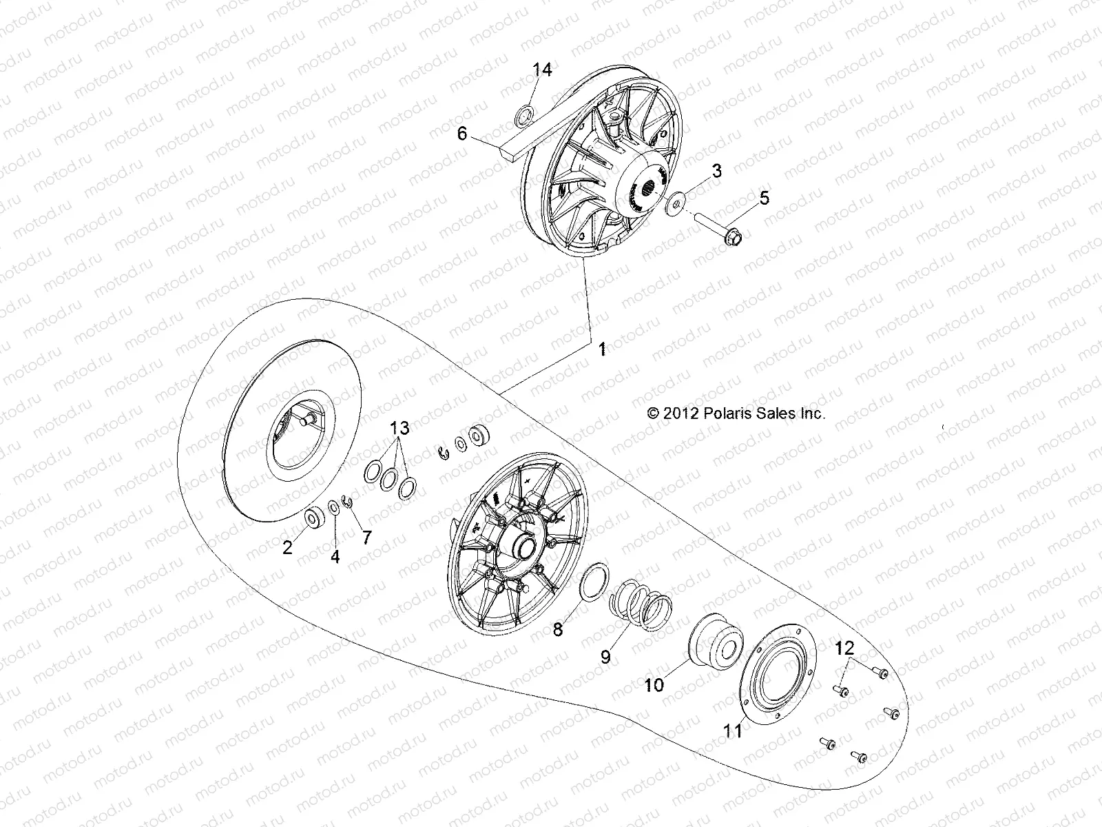 DRIVE TRAIN | DRIVE TRAIN, SECONDARY CLUTCH - R13VH57FX (49RGRCLUTCHDVN13RZR570I)