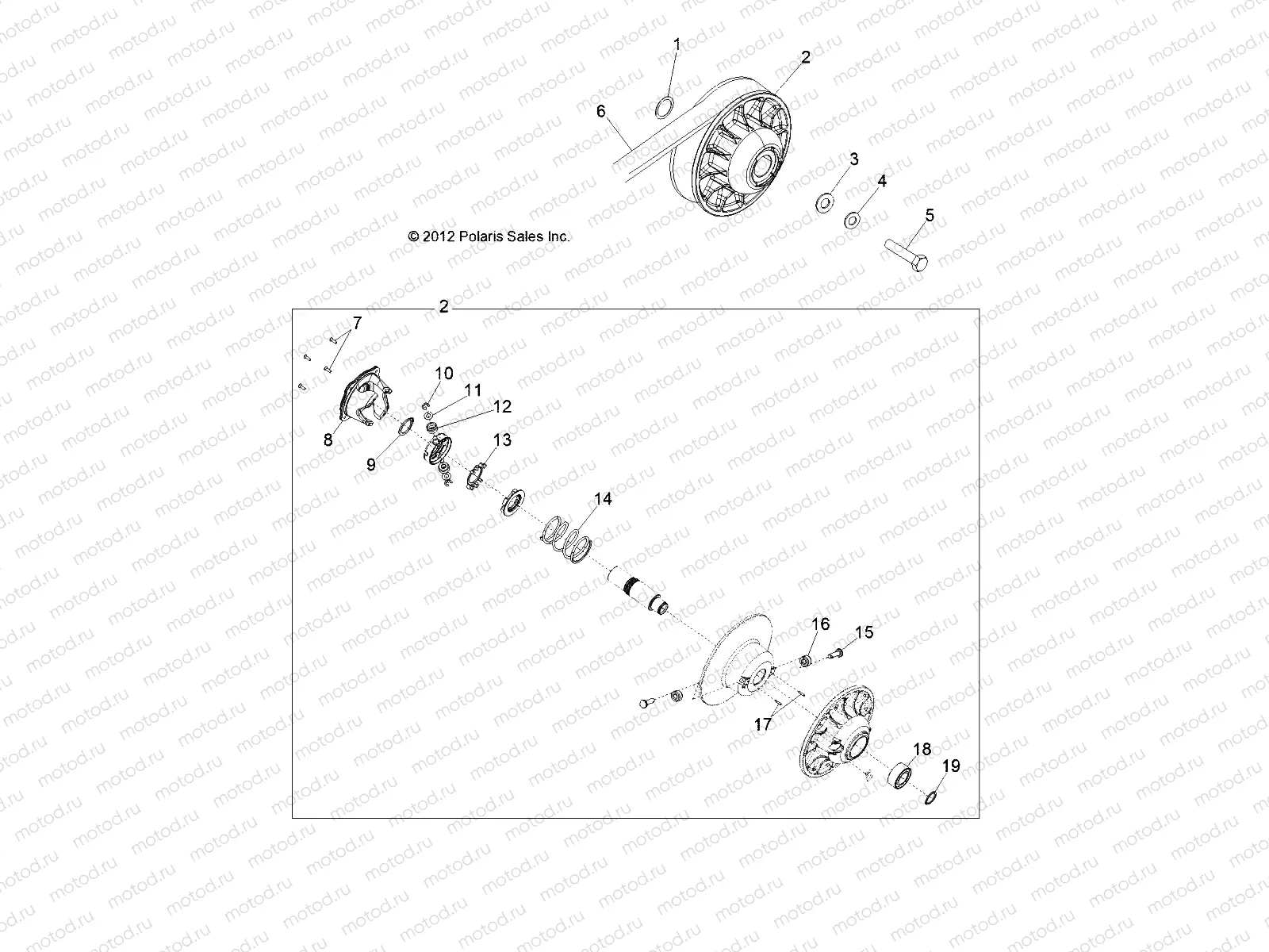 DRIVE TRAIN | DRIVE TRAIN, SECONDARY CLUTCH - R13VH76EAI (49RGRCLUTCHDVN13RZR)