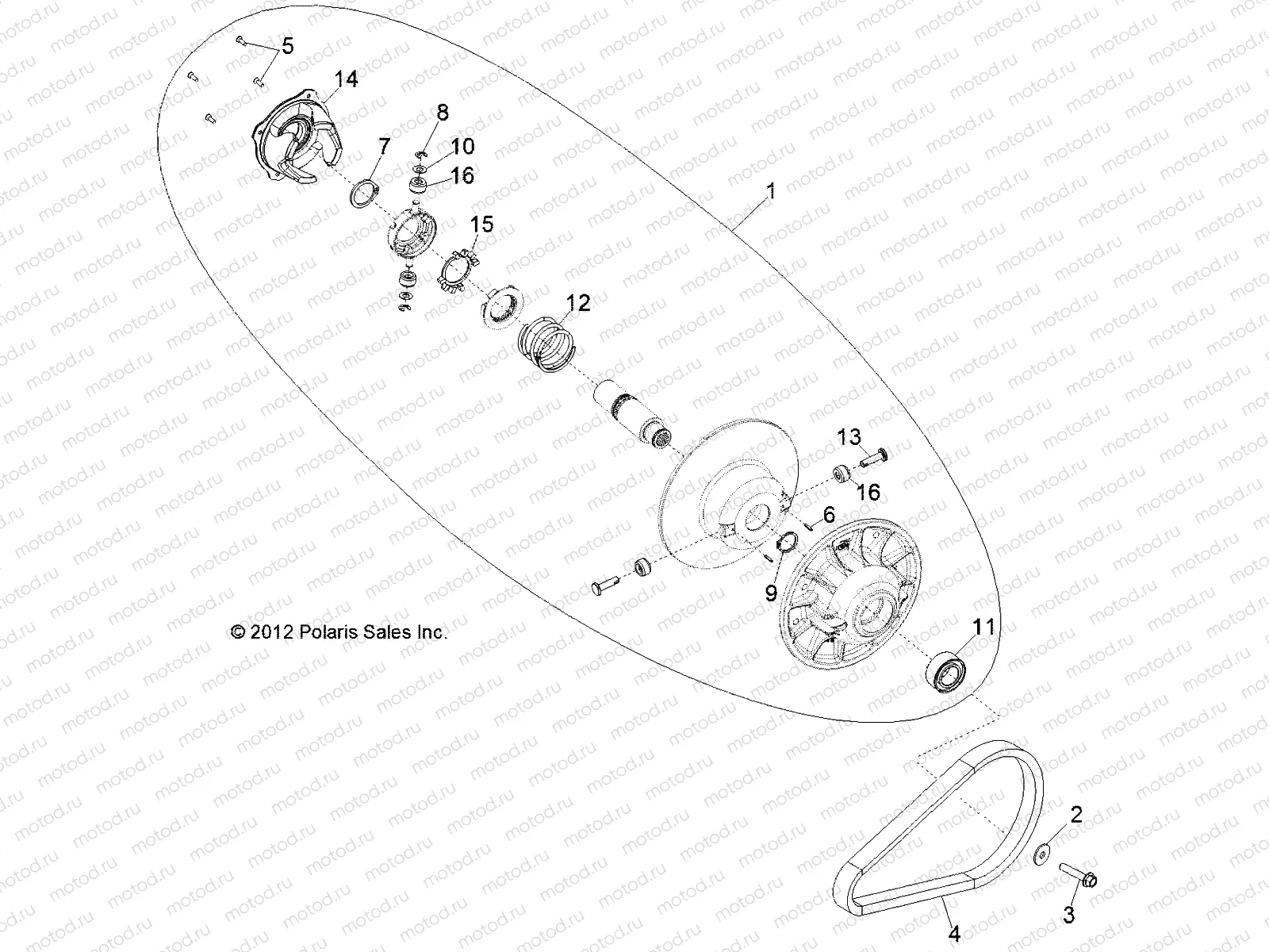 DRIVE TRAIN | DRIVE TRAIN, SECONDARY CLUTCH - R15RMH57AR (49RGRCLUTCHDVN1323051)