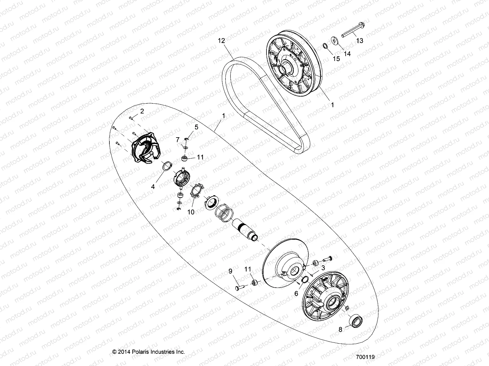 DRIVE TRAIN | DRIVE TRAIN, SECONDARY CLUTCH - R15RTED1EA (700119)