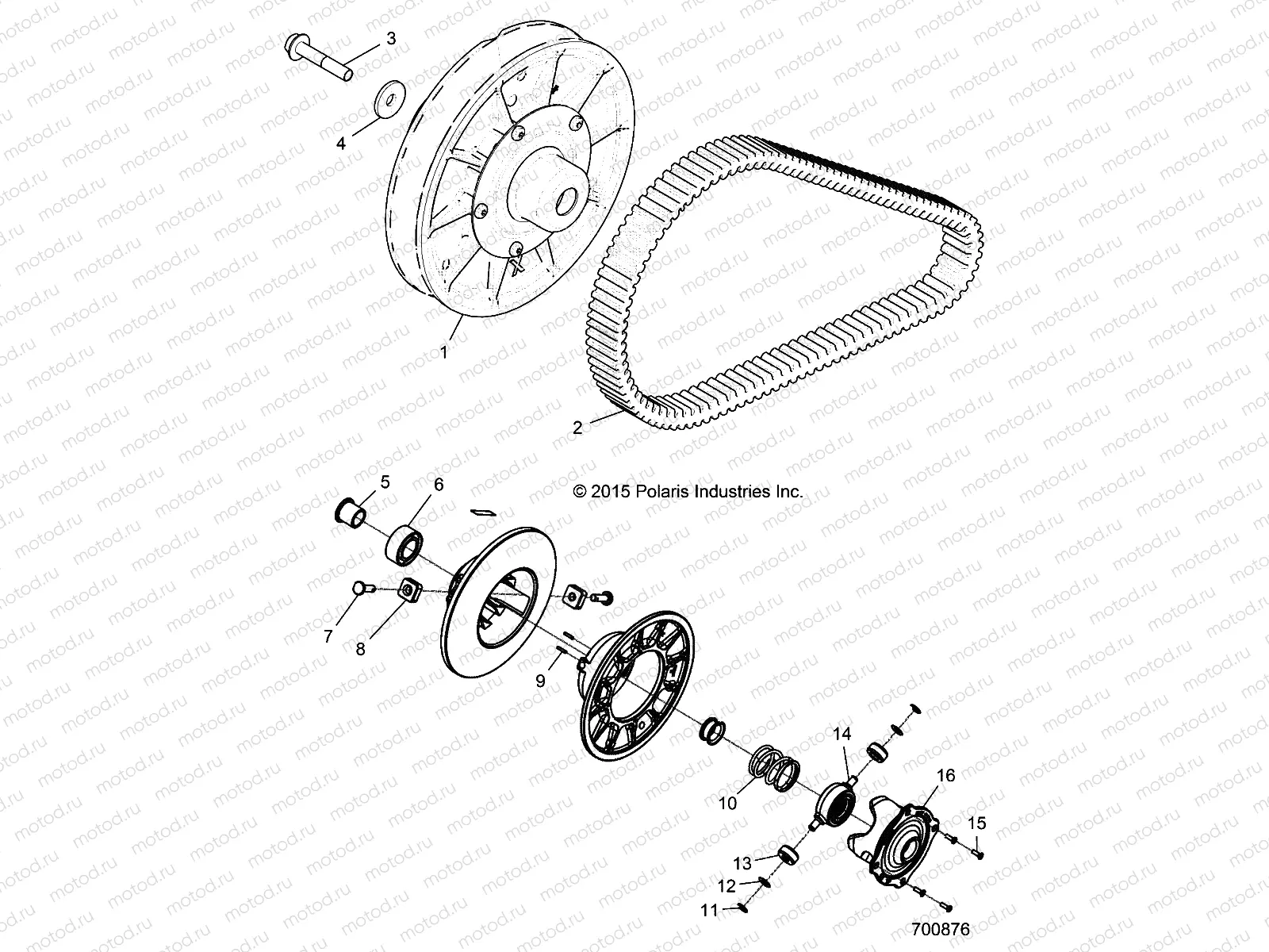 DRIVE TRAIN | DRIVE TRAIN, SECONDARY CLUTCH - R17RV_99 ALL OPTIONS (700876)