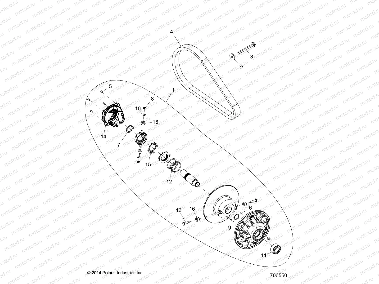 DRIVE TRAIN | DRIVE TRAIN, SECONDARY CLUTCH - R18RME57N4 (700550)
