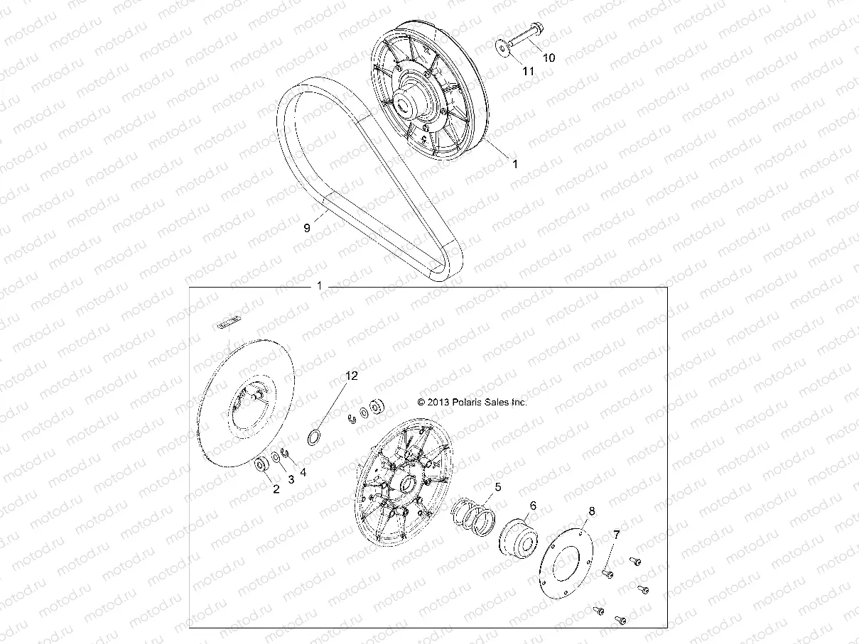 DRIVE TRAIN | DRIVE TRAIN, SECONDARY CLUTCH - R19RMA50B4/B1 (49RGRCLUTCHDVN14CREW)