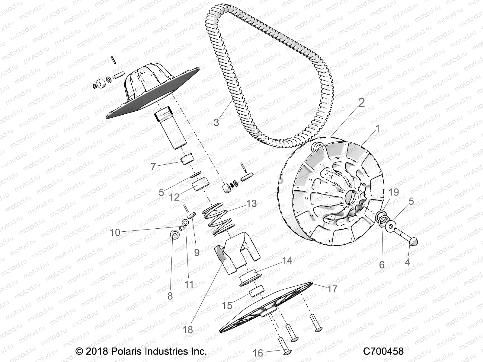 DRIVE TRAIN | DRIVE TRAIN, SECONDARY CLUTCH - R19RSB99A9/B9 (C700458)