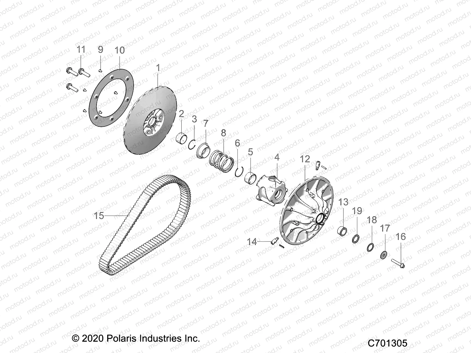 DRIVE TRAIN | DRIVE TRAIN, SECONDARY CLUTCH - R21RRE99FP/F9 (C701305)