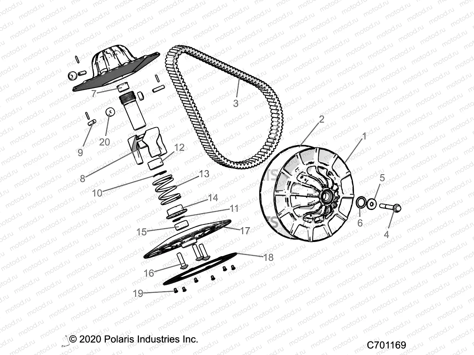 DRIVE TRAIN | DRIVE TRAIN, SECONDARY CLUTCH - R21RRH99AC/BC (C701169)