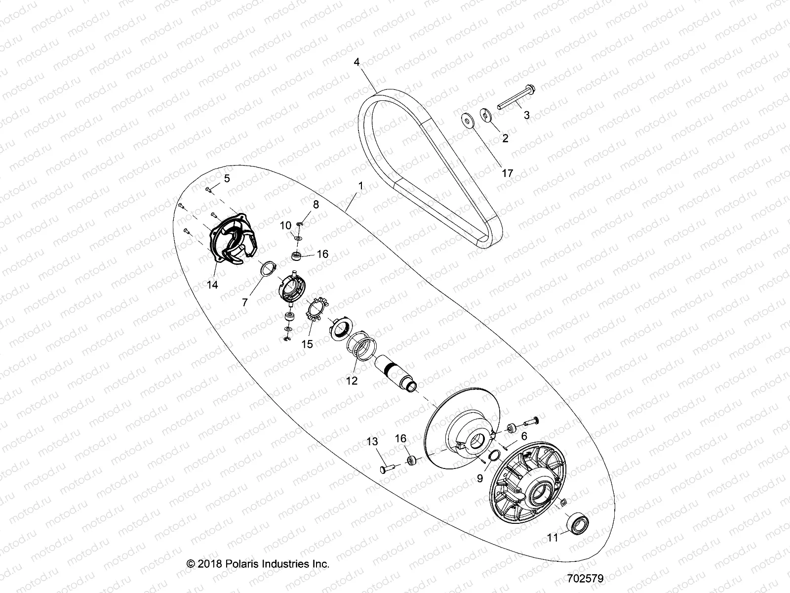 DRIVE TRAIN | DRIVE TRAIN, SECONDARY CLUTCH - R23MAE57DX (702579)