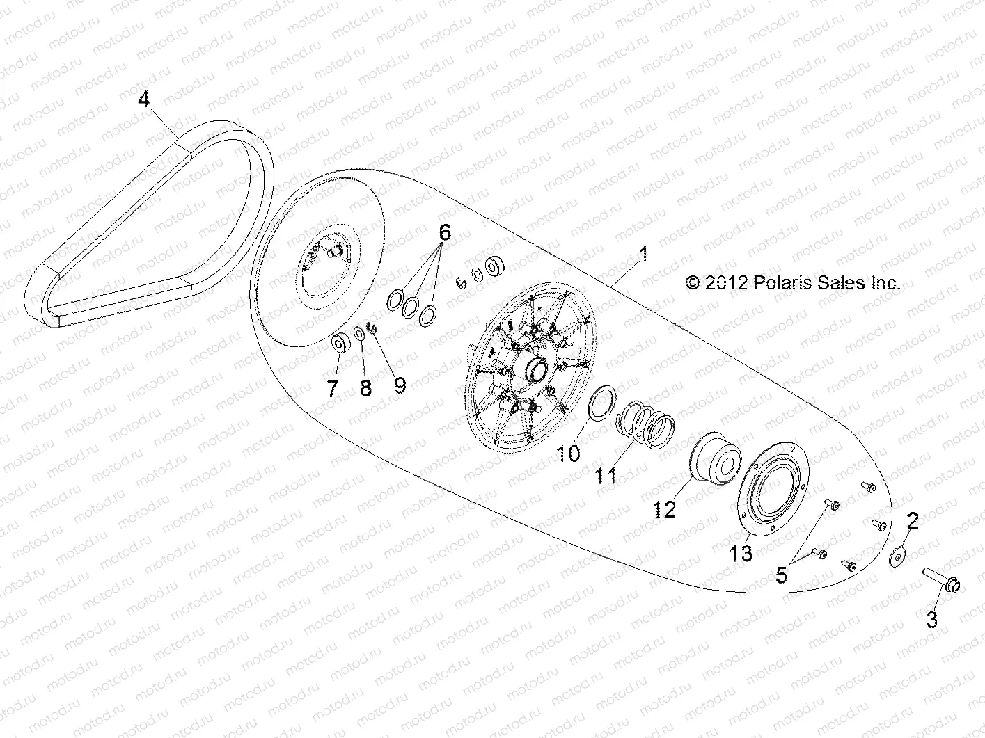DRIVE TRAIN | DRIVE TRAIN, SECONDARY CLUTCH - Z14VH57AD (49RGRCLUTCHDVN1323038)