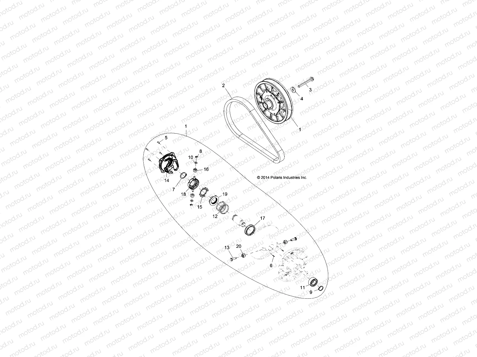 DRIVE TRAIN | DRIVE TRAIN, SECONDARY CLUTCH - Z15VDE99FV (49RGRCLUTCHDVN151000)