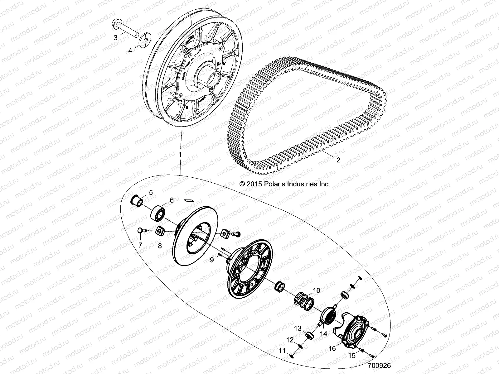 DRIVE TRAIN | DRIVE TRAIN, SECONDARY CLUTCH - Z16VDE99AF/AM/LM/AS/M99AM (700926)