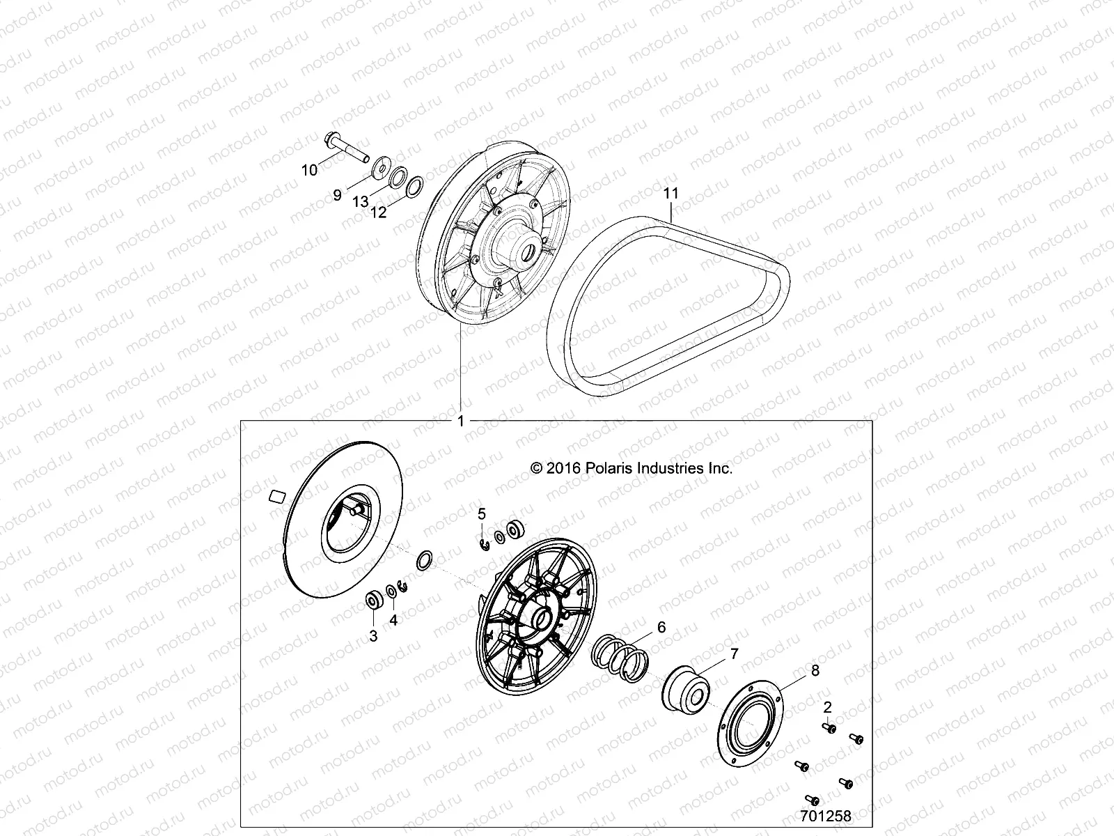 DRIVE TRAIN | DRIVE TRAIN, SECONDARY CLUTCH - Z17VJE57AR (701258)