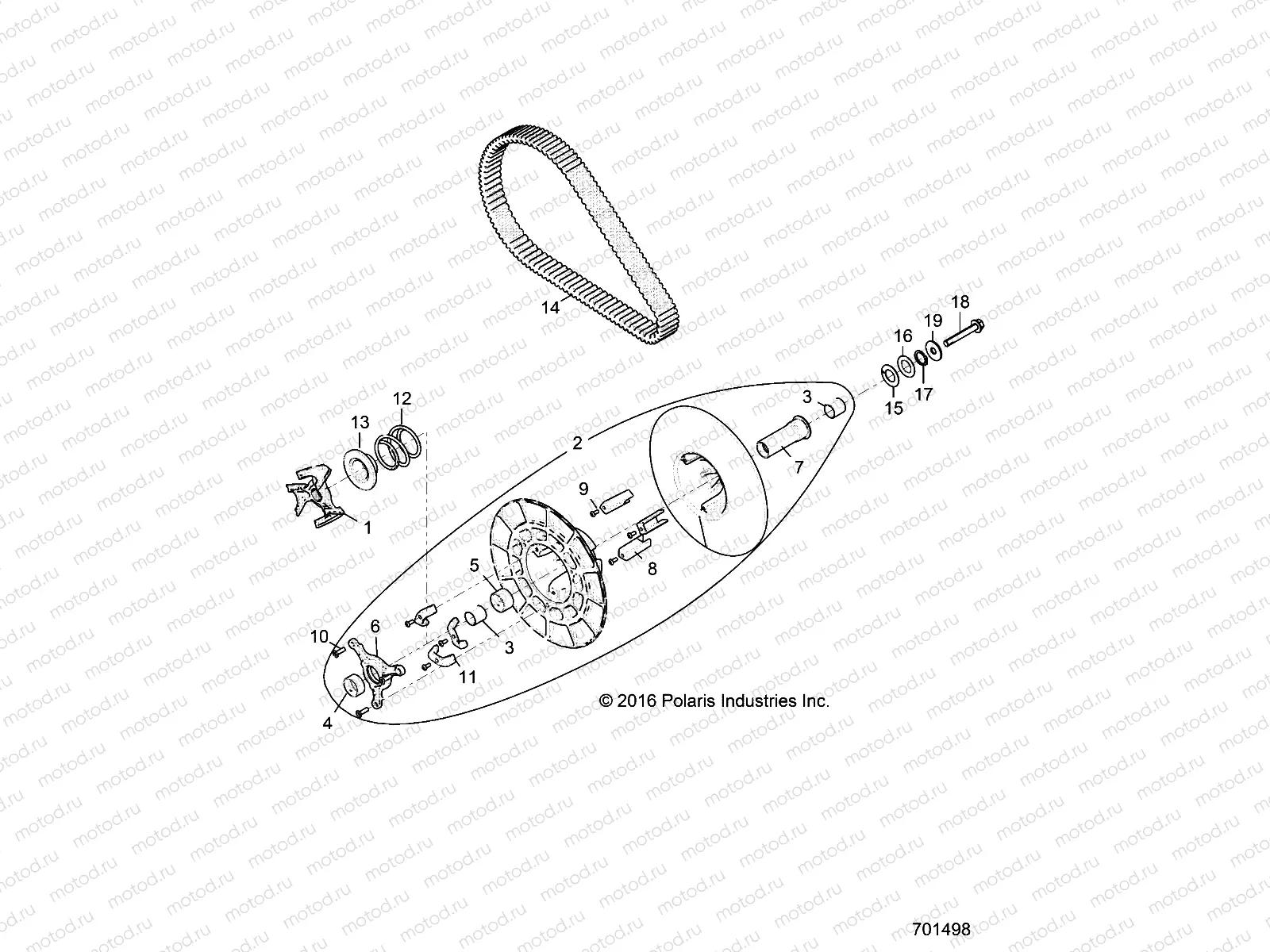 DRIVE TRAIN | DRIVE TRAIN, SECONDARY CLUTCH - Z18VDE92NB/NU/LNK (701498)