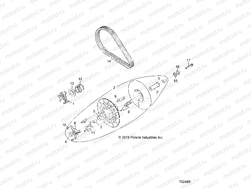 DRIVE TRAIN | DRIVE TRAIN, SECONDARY CLUTCH - Z19VPL92AK/BK/AR/BR/AM/BM (702485)