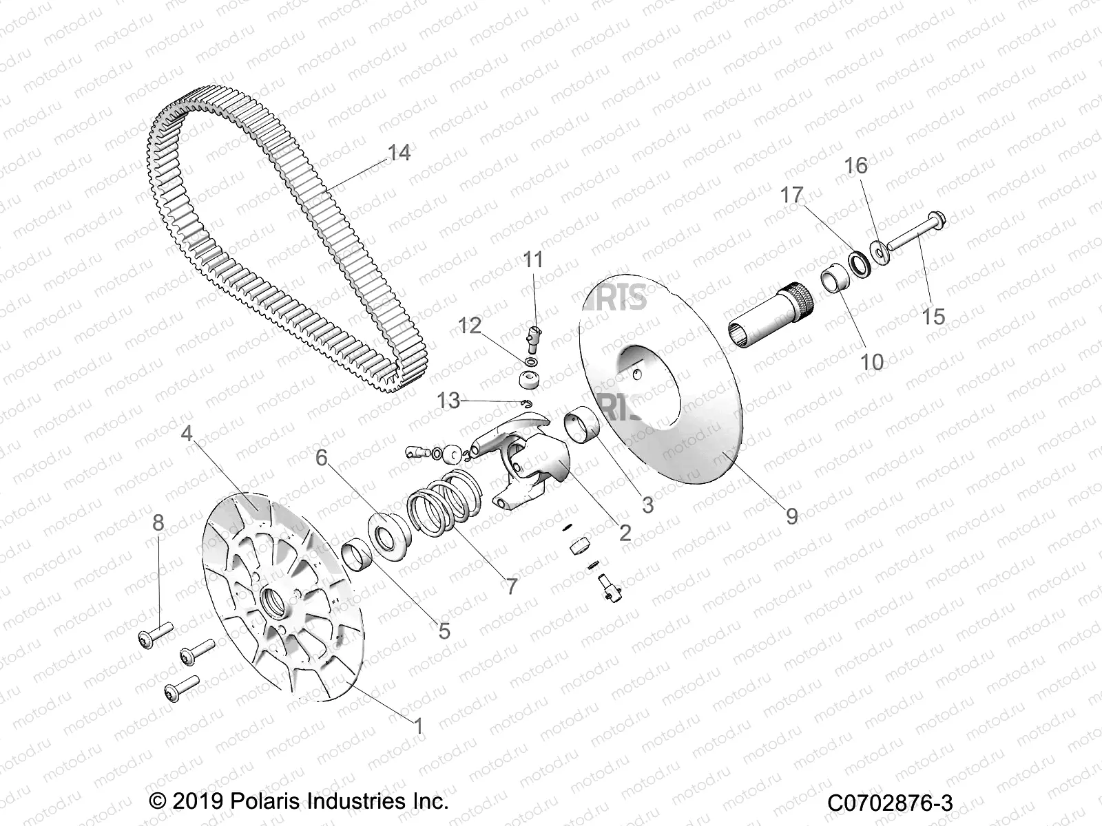 DRIVE TRAIN | DRIVE TRAIN, SECONDARY CLUTCH - Z20R4B92AC/BC/AR/BR/D92AC/BC/AR/BR (C0702876-3)