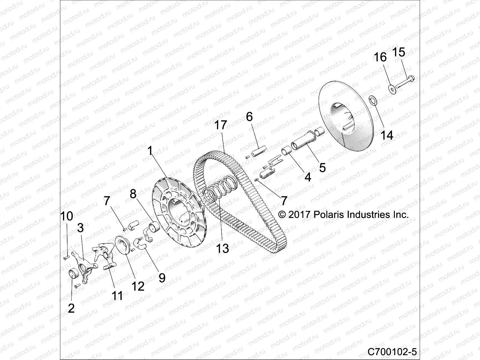 DRIVE TRAIN | DRIVE TRAIN, SECONDARY CLUTCH - Z22S1E99AL/BL (C700102-5)