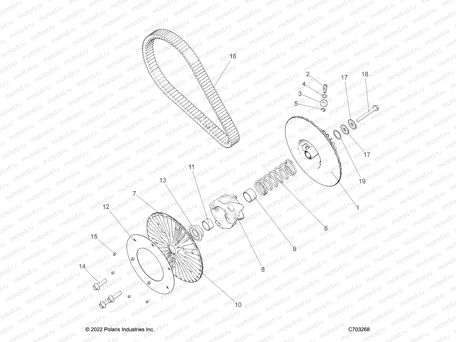 DRIVE TRAIN | DRIVE TRAIN, SECONDARY CLUTCH/BELT - Z23RMD2KAK/AJ/BK/BJ (C703268)