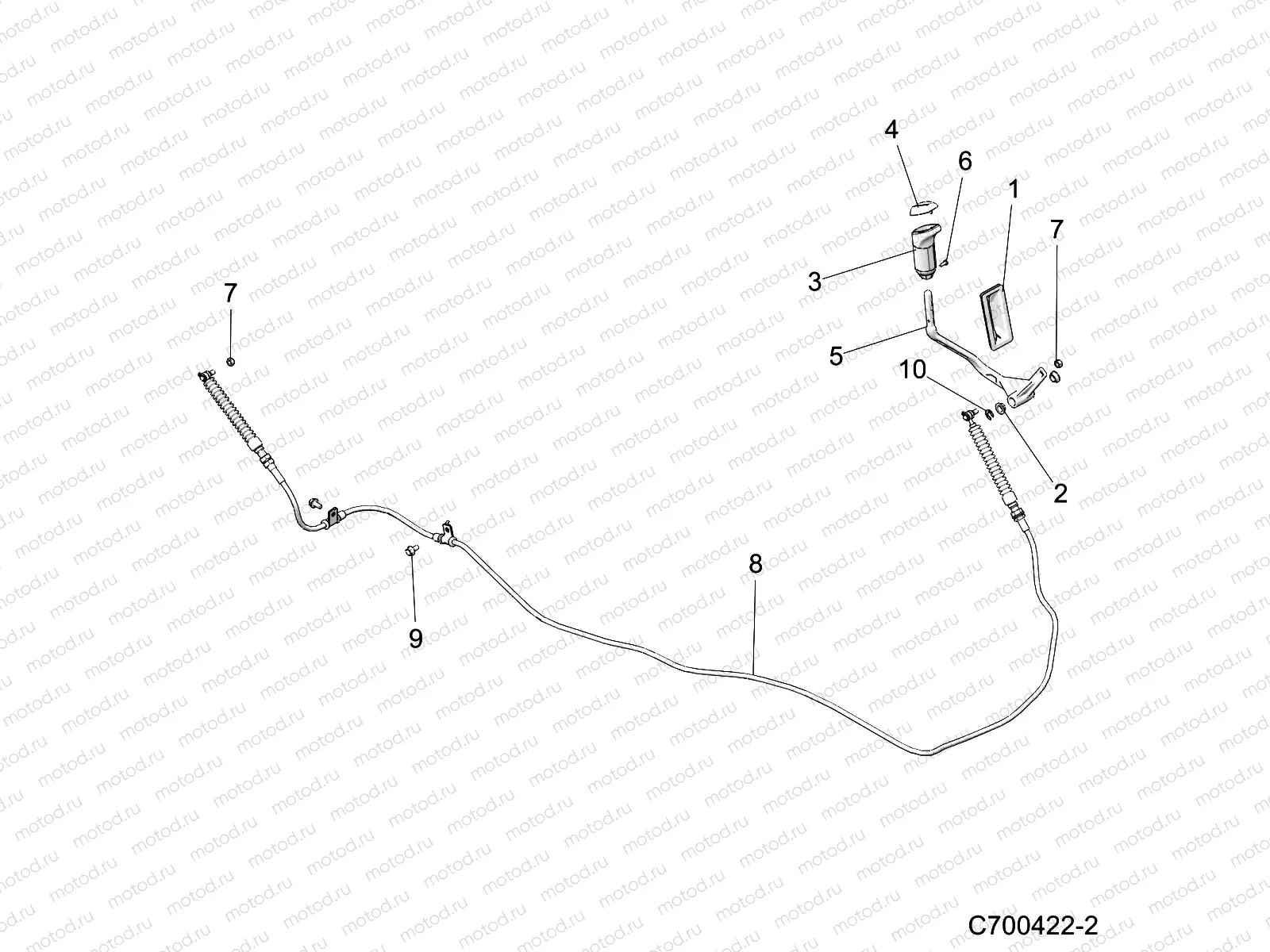 DRIVE TRAIN | DRIVE TRAIN, SHIFT LEVER AND CABLE - D20BEPD4B4 (C700422-2)