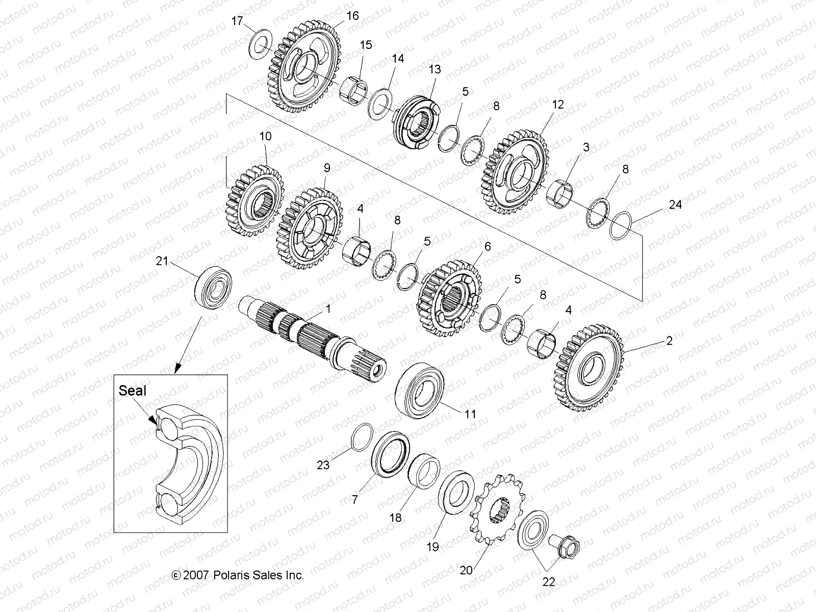 DRIVE TRAIN | DRIVE TRAIN, TRANSMISSION 2 - A08GP52AA (49ATVTRANSMISSION208OUT525)