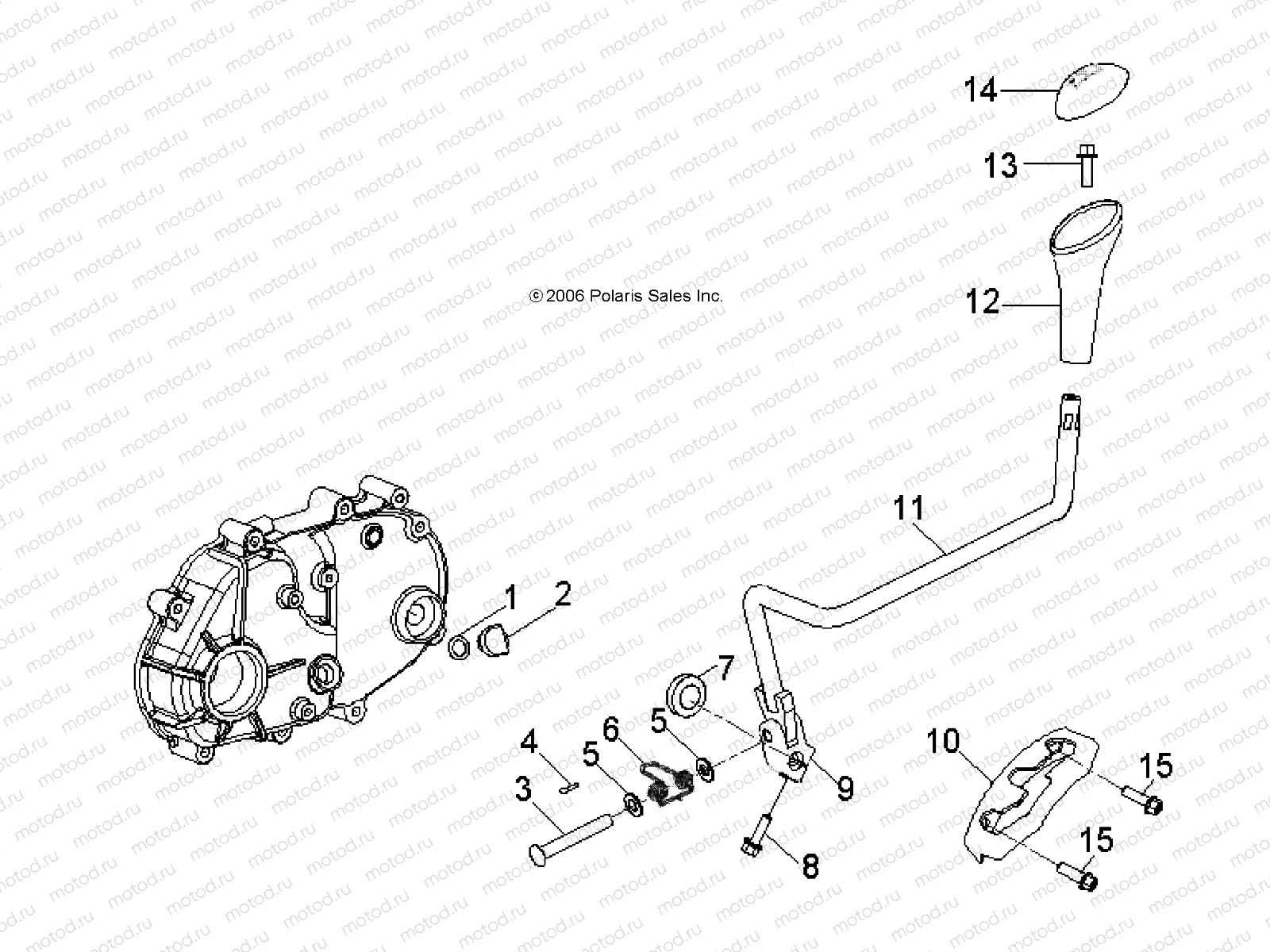DRIVE TRAIN | DRIVE TRAIN, TRANSMISSION SHIFT LEVER - A16YAK09AF (49ATVSHIFT07OTLW90)
