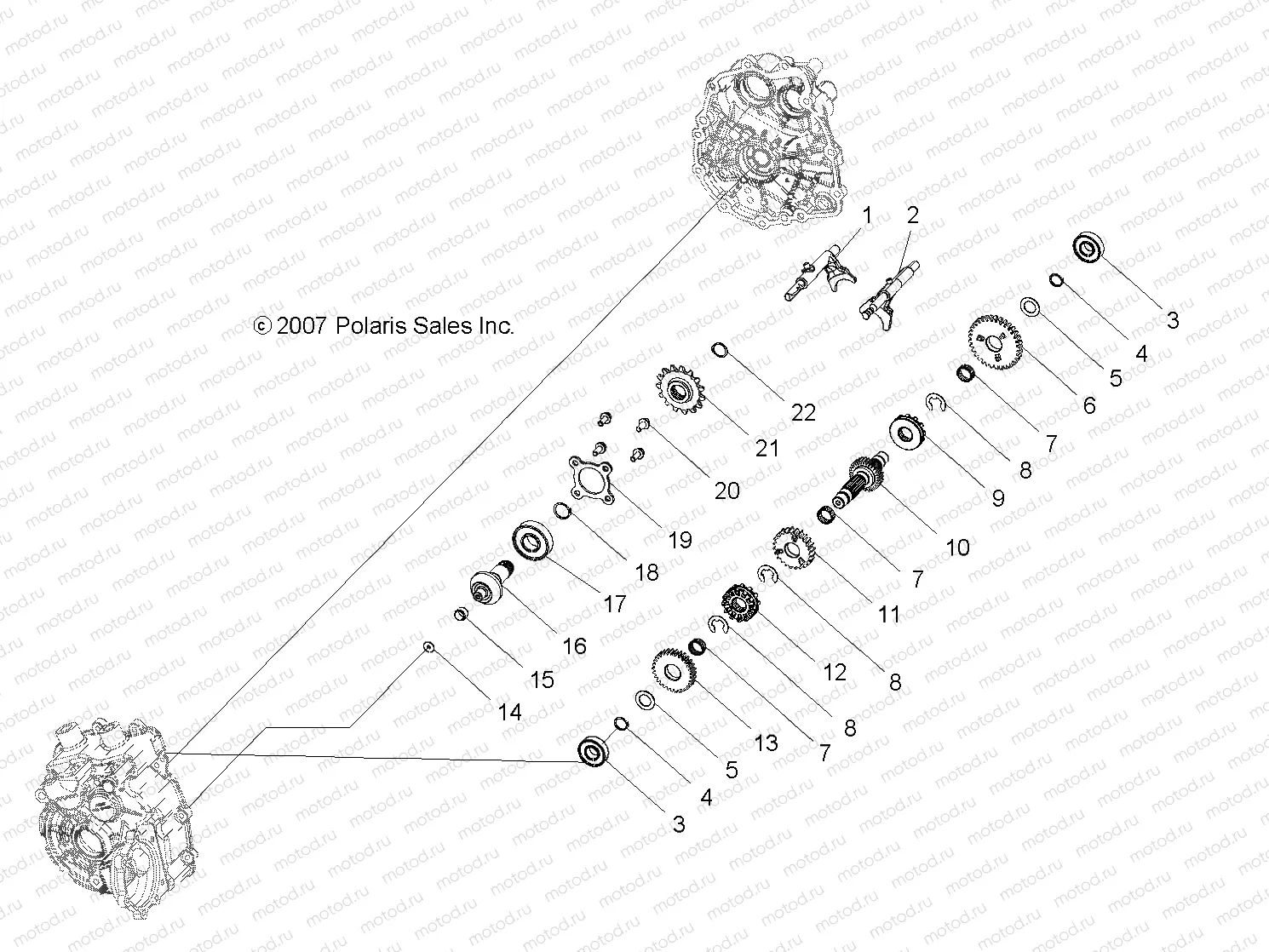 DRIVE TRAIN MAIN GEARCASE INTERNALS - A08CL50AA (49ATVTRANSINTL) | DRIVE TRAIN MAIN GEARCASE INTERNALS - A08CL50AA (49ATVTRANSINTL)