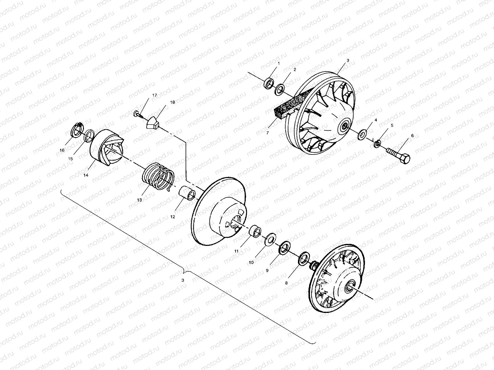 DRIVEN CLUTCH - A00CH33AC (4959905990C005) | DRIVEN CLUTCH - A00CH33AC (4959905990C005)