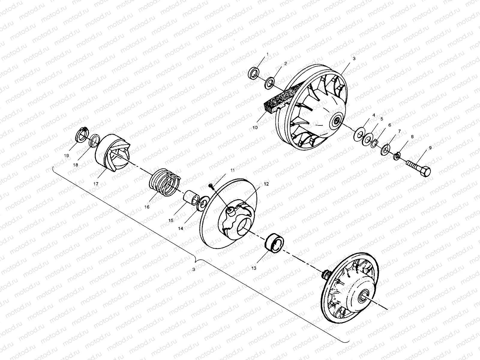 DRIVEN CLUTCH - A02CH68AA/AB/AC/CA/CB (4966346634C02) | DRIVEN CLUTCH - A02CH68AA/AB/AC/CA/CB (4966346634C02)