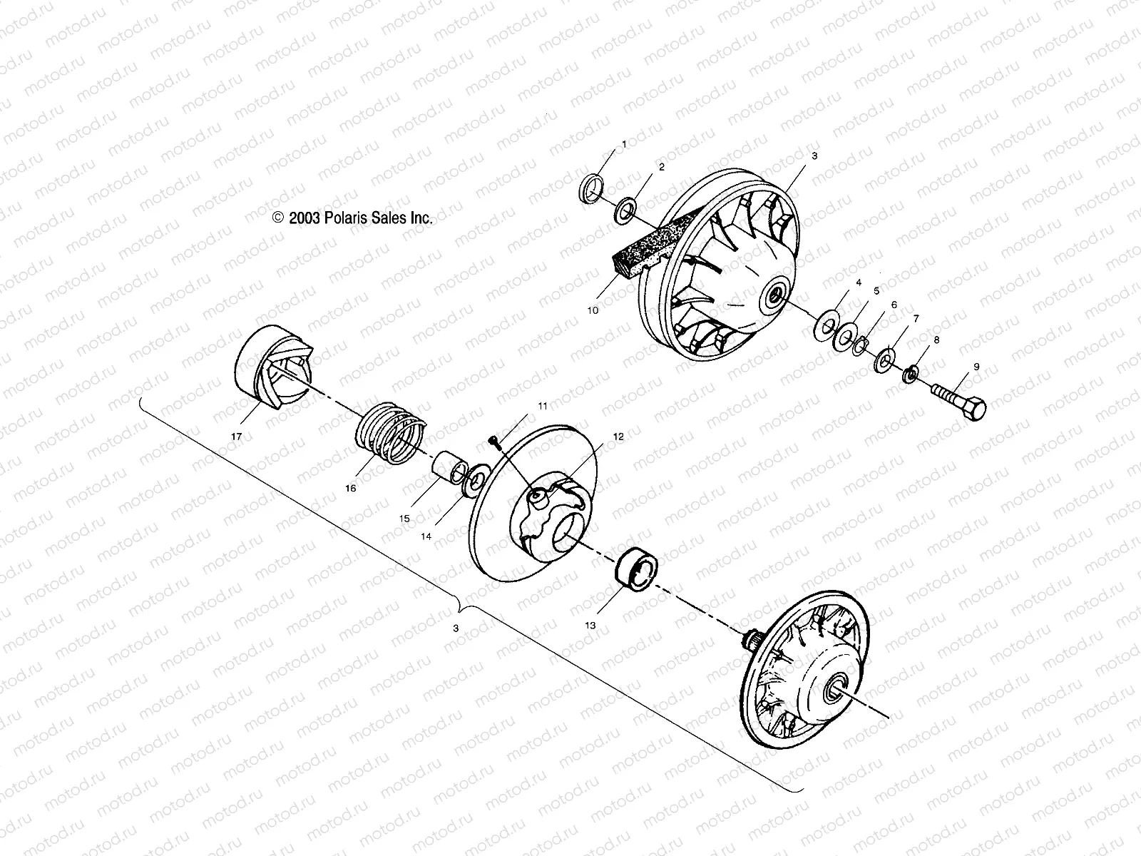 DRIVEN CLUTCH - A03CH50AA/AB/AC/AD/AE/AH/AJ (4987288728C07) | DRIVEN CLUTCH - A03CH50AA/AB/AC/AD/AE/AH/AJ (4987288728C07)