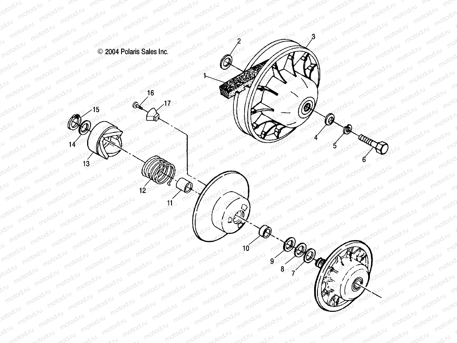 DRIVEN CLUTCH - A04RB42AA/A04RD50AA/AB/AC/A04RF50AA (4995359535D10) | DRIVEN CLUTCH - A04RB42AA/A04RD50AA/AB/AC/A04RF50AA (4995359535D10)