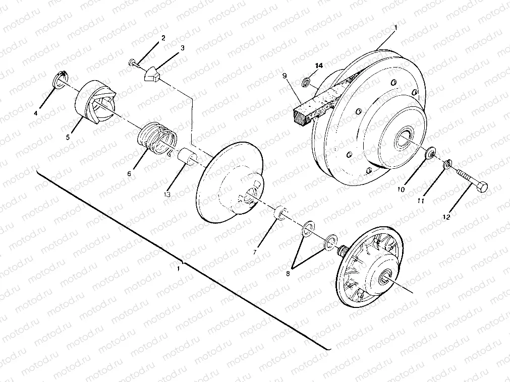 DRIVEN CLUTCH ASSEMBLY 250 4x4 / W928127 (4922872287C002) | DRIVEN CLUTCH ASSEMBLY 250 4x4 / W928127 (4922872287C002)