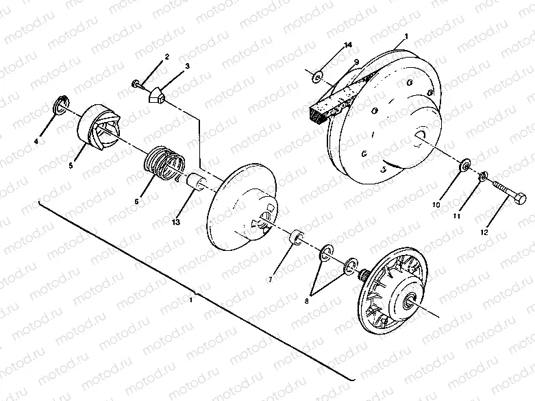 DRIVEN CLUTCH ASSEMBLY 250 4x6 /W928627 (4922902290034A) | DRIVEN CLUTCH ASSEMBLY 250 4x6 /W928627 (4922902290034A)