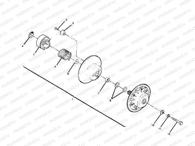 DRIVEN CLUTCH ASSEMBLY 350 2X4 (4919821982026A) | DRIVEN CLUTCH ASSEMBLY 350 2X4 (4919821982026A)