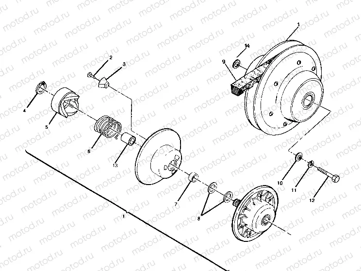 DRIVEN CLUTCH ASSEMBLY 350 4X4 / W928139 (4922832283026A) | DRIVEN CLUTCH ASSEMBLY 350 4X4 / W928139 (4922832283026A)