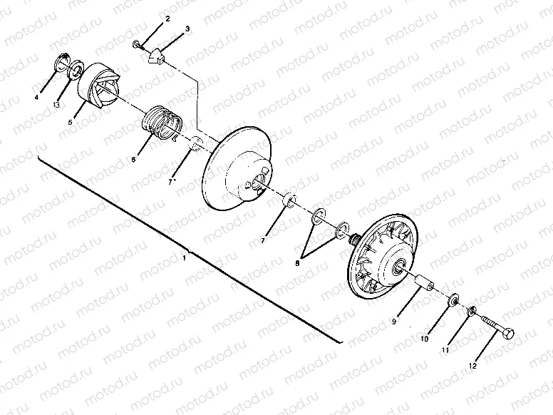 DRIVEN CLUTCH ASSEMBLY  BIG BOSS 4X6 (4919801980031A) | DRIVEN CLUTCH ASSEMBLY  BIG BOSS 4X6 (4919801980031A)