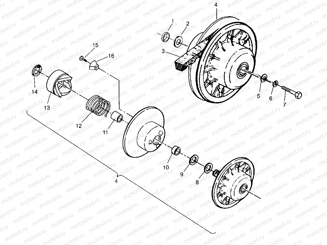 DRIVEN CLUTCH ASSEMBLY Magnum 2x4 W957544 (4926852685B013) | DRIVEN CLUTCH ASSEMBLY Magnum 2x4 W957544 (4926852685B013)