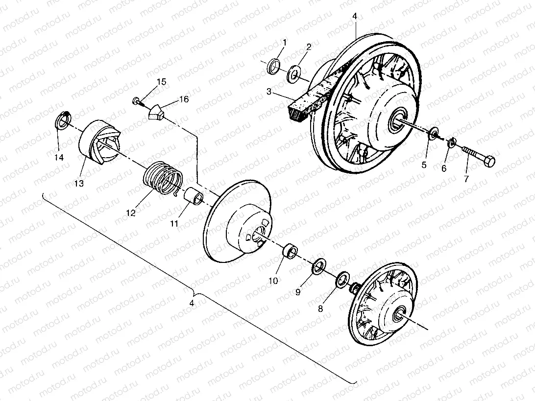DRIVEN CLUTCH ASSEMBLY Sportsman 4x4 W958040 (4930403040C002) | DRIVEN CLUTCH ASSEMBLY Sportsman 4x4 W958040 (4930403040C002)
