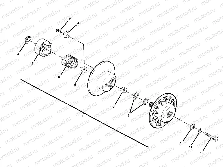 DRIVEN CLUTCH ASSEMBLY TRAIL BLAZER (4919761976024A) | DRIVEN CLUTCH ASSEMBLY TRAIL BLAZER (4919761976024A)