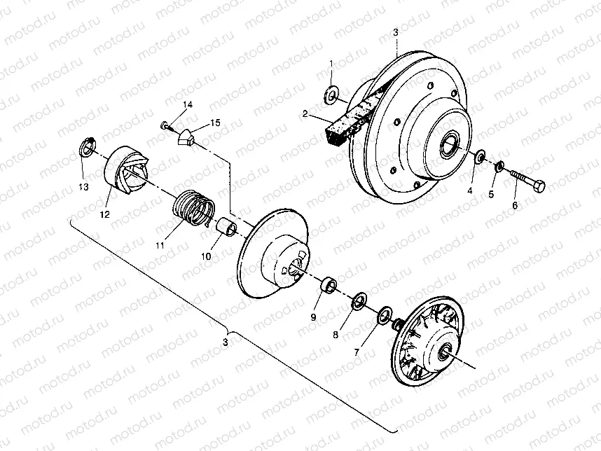 DRIVEN CLUTCH ASSEMBLY Trail Boss W948527 (4926822682B010) | DRIVEN CLUTCH ASSEMBLY Trail Boss W948527 (4926822682B010)