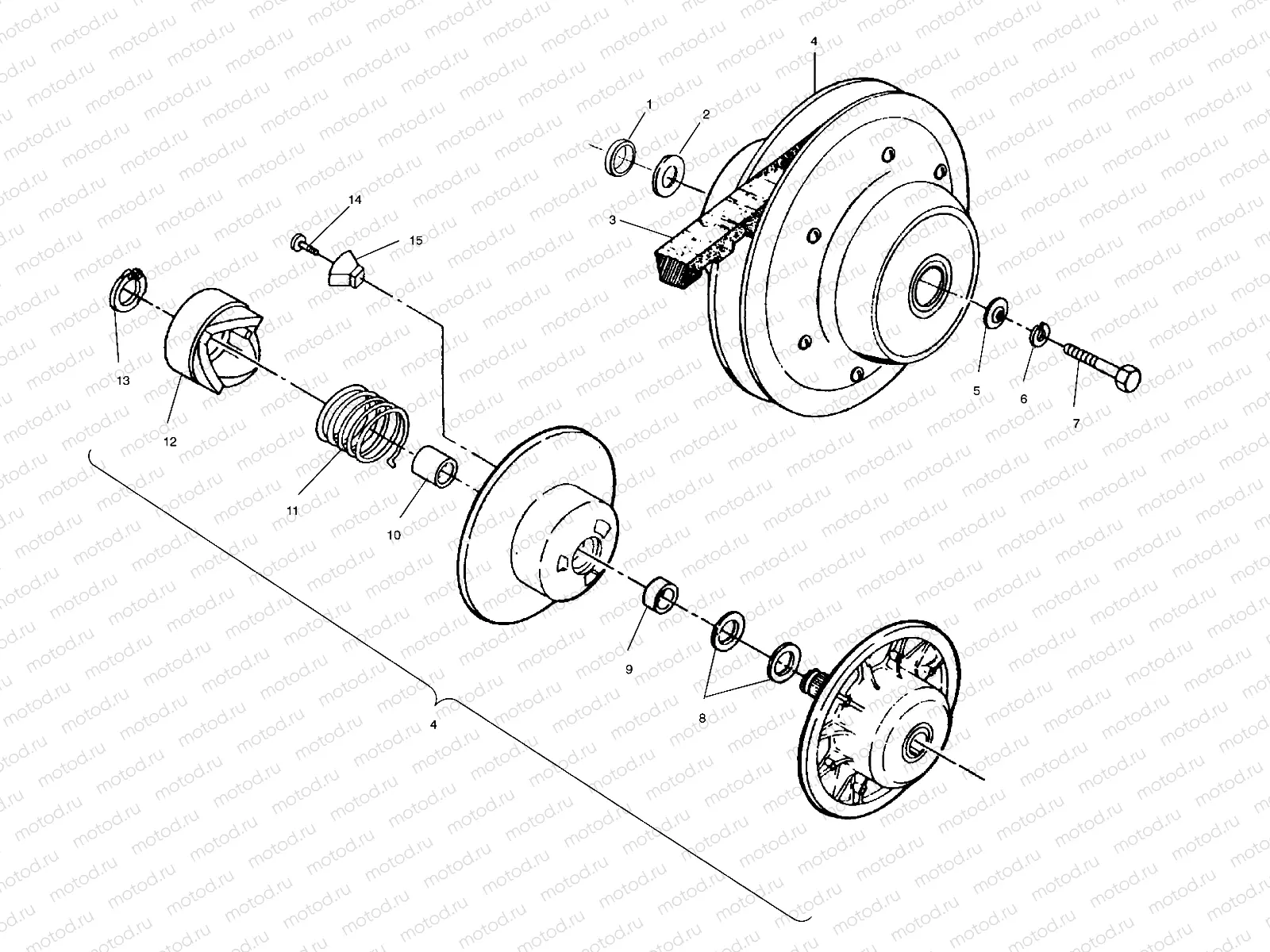 DRIVEN CLUTCH ASSEMBLY - W937527 (4924022402b011) | DRIVEN CLUTCH ASSEMBLY - W937527 (4924022402b011)
