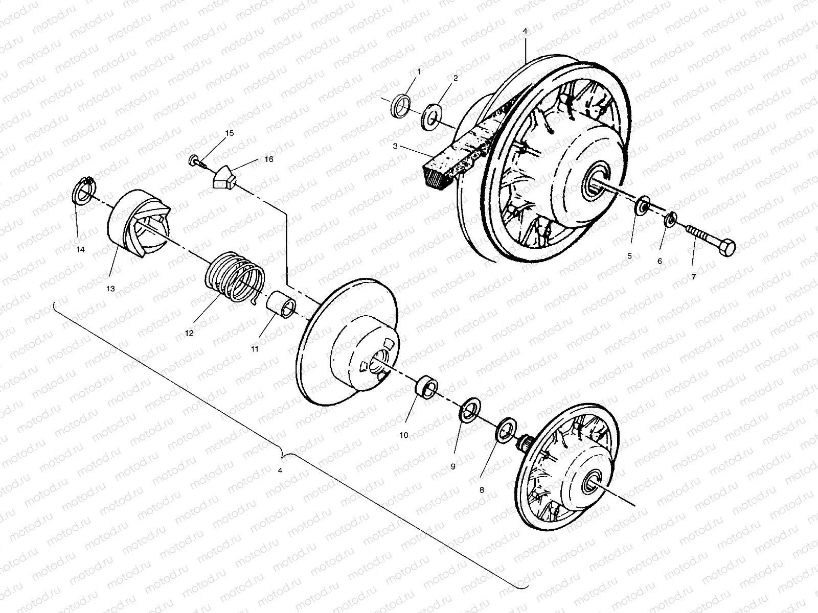 DRIVEN CLUTCH ASSEMBLY - W958144 (4926862686c004) | DRIVEN CLUTCH ASSEMBLY - W958144 (4926862686c004)