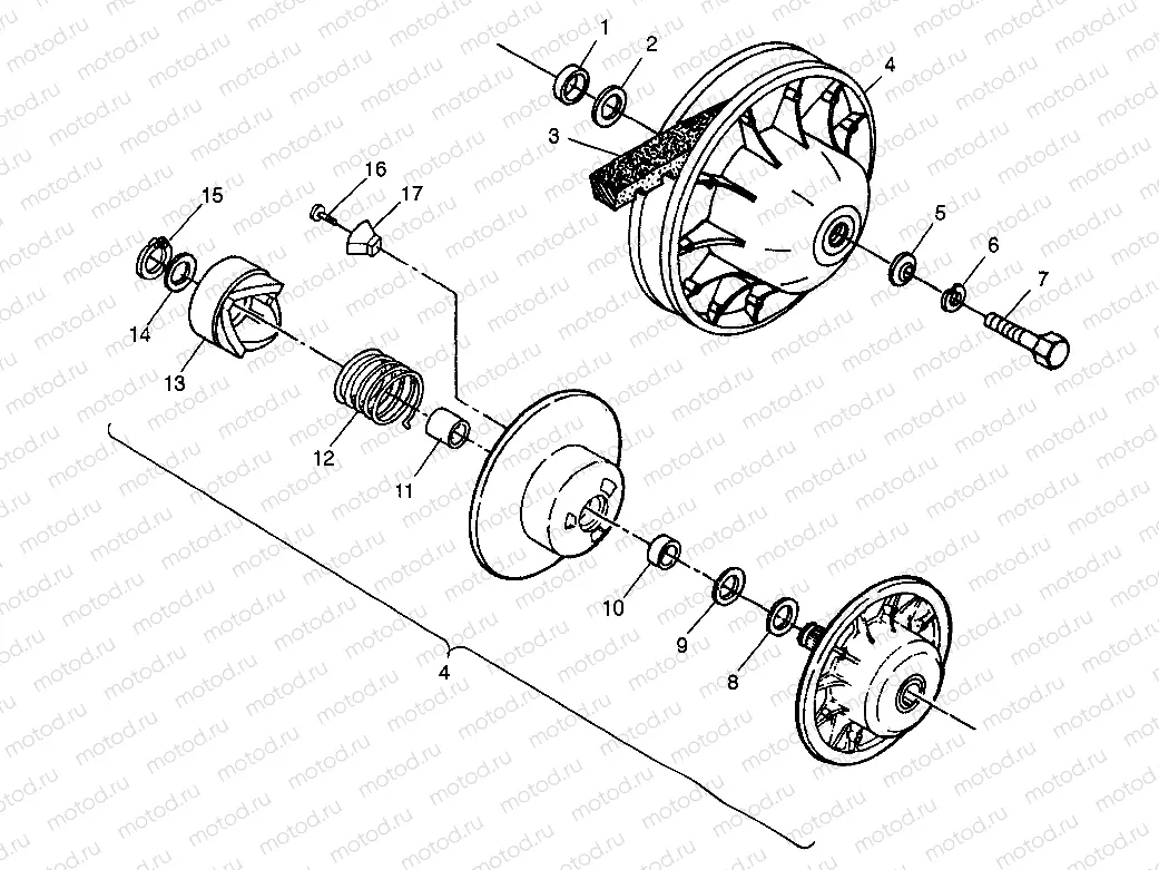 DRIVEN CLUTCH BIG BOSS 6X6 400L W97AE38A (4940814081C010) | DRIVEN CLUTCH BIG BOSS 6X6 400L W97AE38A (4940814081C010)